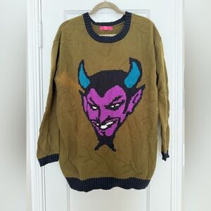 Betsey Johnson Vintage Purple Devil Sweater - OSFA